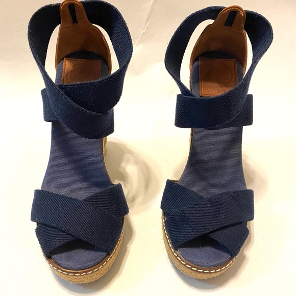 Tory Burch Women's Frieda Navy Blue Sandals Sz 6 B. - Picture 2 of 7